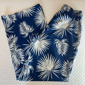 Vintage Dina Be Women’s Small Blue White Floral Wide Leg Pants Casual Comfort